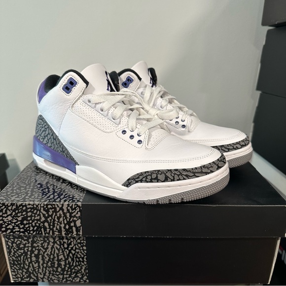 Jordan Other - Jordan 3 Retro Dark Iris 2022 Rare CT8532-105 Elephant Print Mens Size 9